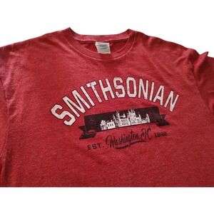 Smithsonian Tee‎ Shirt Red Black Delta Pro Weight Short Sleeve Mens Size Large